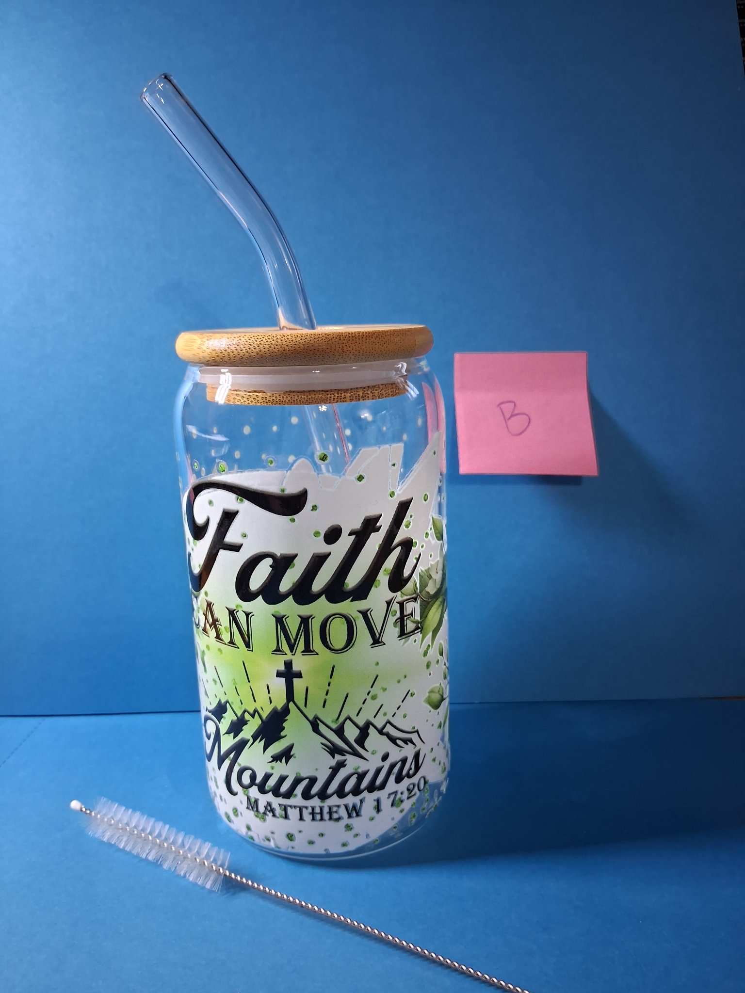 Scripture Can Cup — 141B "Faith Can Move Mountains" Matthew 17:20 (16 oz)
